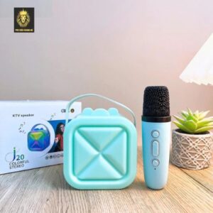 Loa Bluetooth Karaoke Mini J20 màu xanh