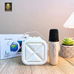 Loa Bluetooth Karaoke Mini J20 màu trắng