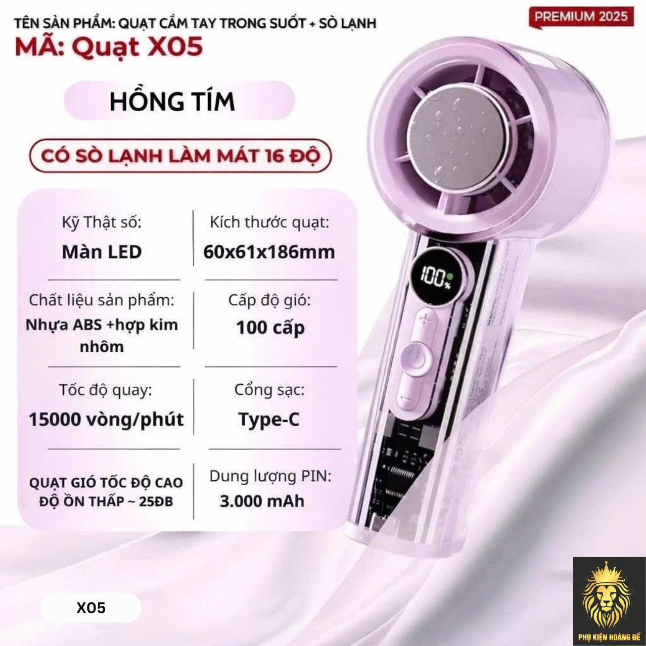 Quạt Sò Lạnh Cầm Tay X05 Quạt Sò Lạnh Cầm Tay X05