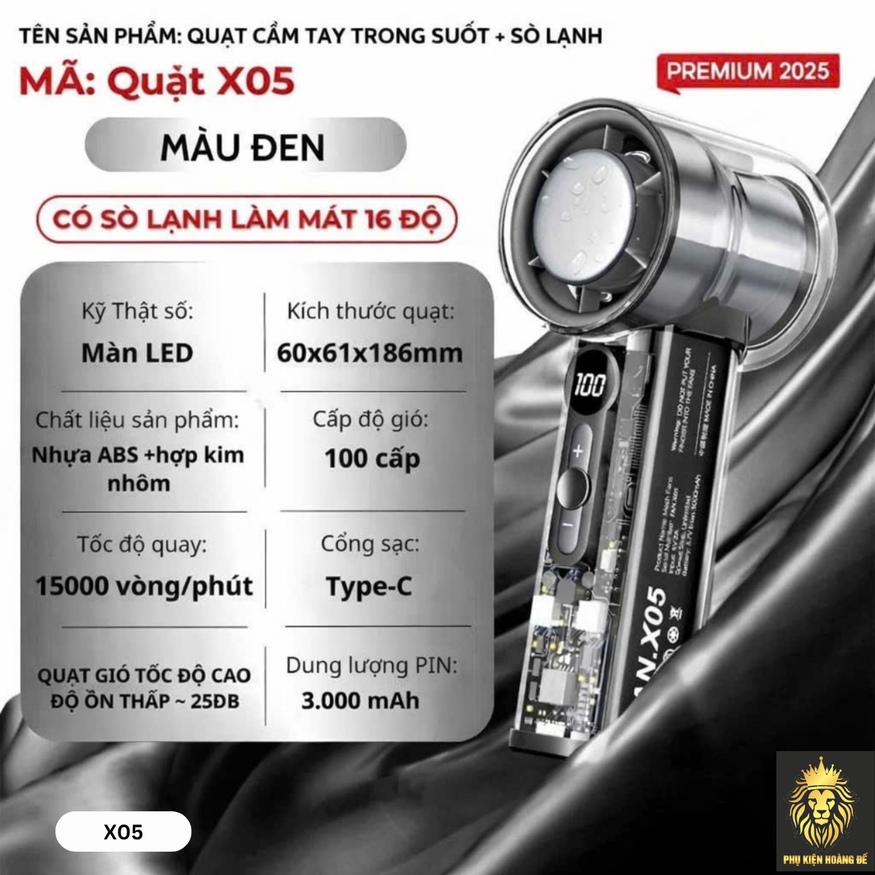 Quạt Sò Lạnh Cầm Tay X05 Quạt Sò Lạnh Cầm Tay X05