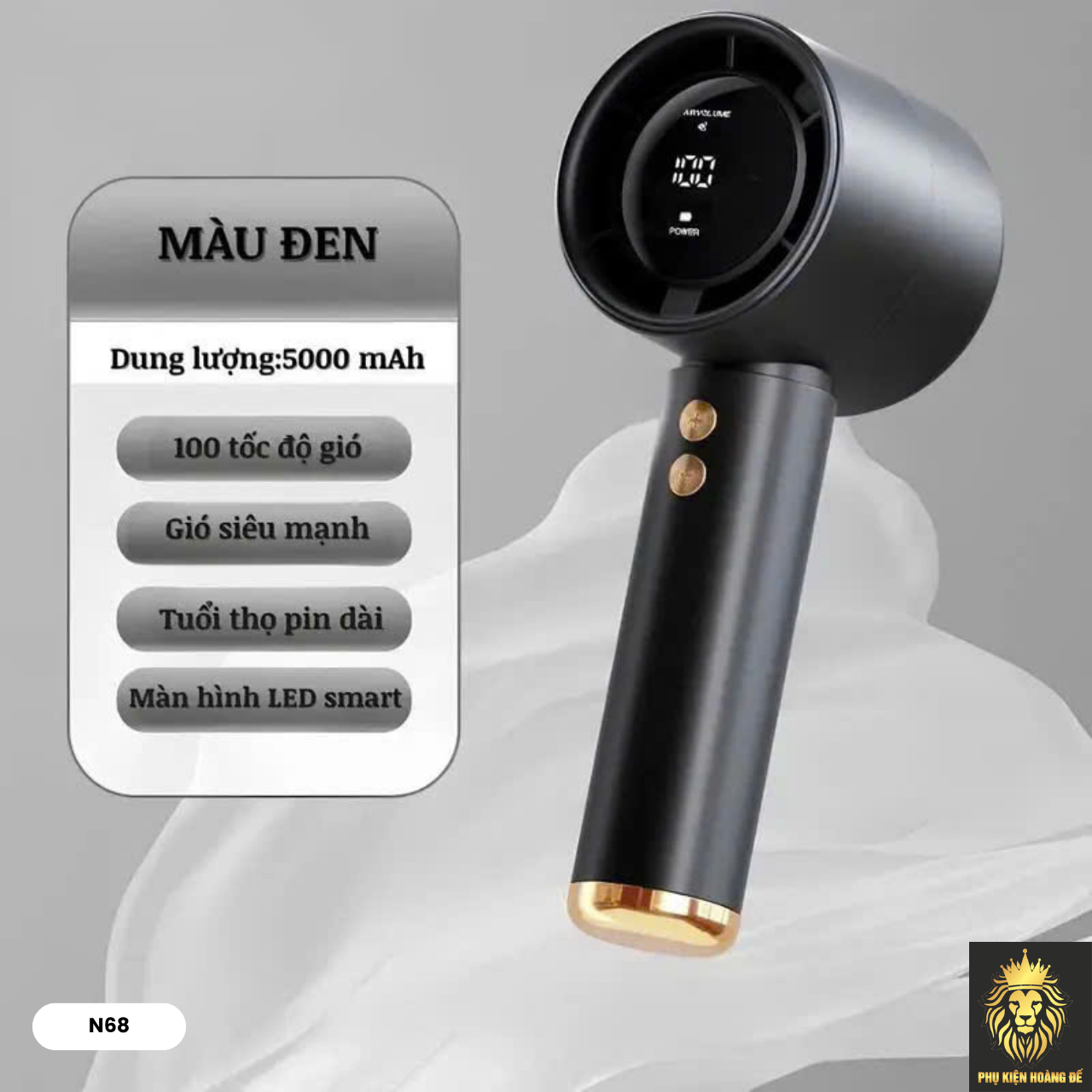 Quạt Cầm Tay Có Màn Hình Hiển Thị N68 Quạt Cầm Tay Có Màn Hình Hiển Thị N68