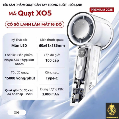 Quạt Sò Lạnh Cầm Tay X05 14 Quạt Sò Lạnh Cầm Tay X05