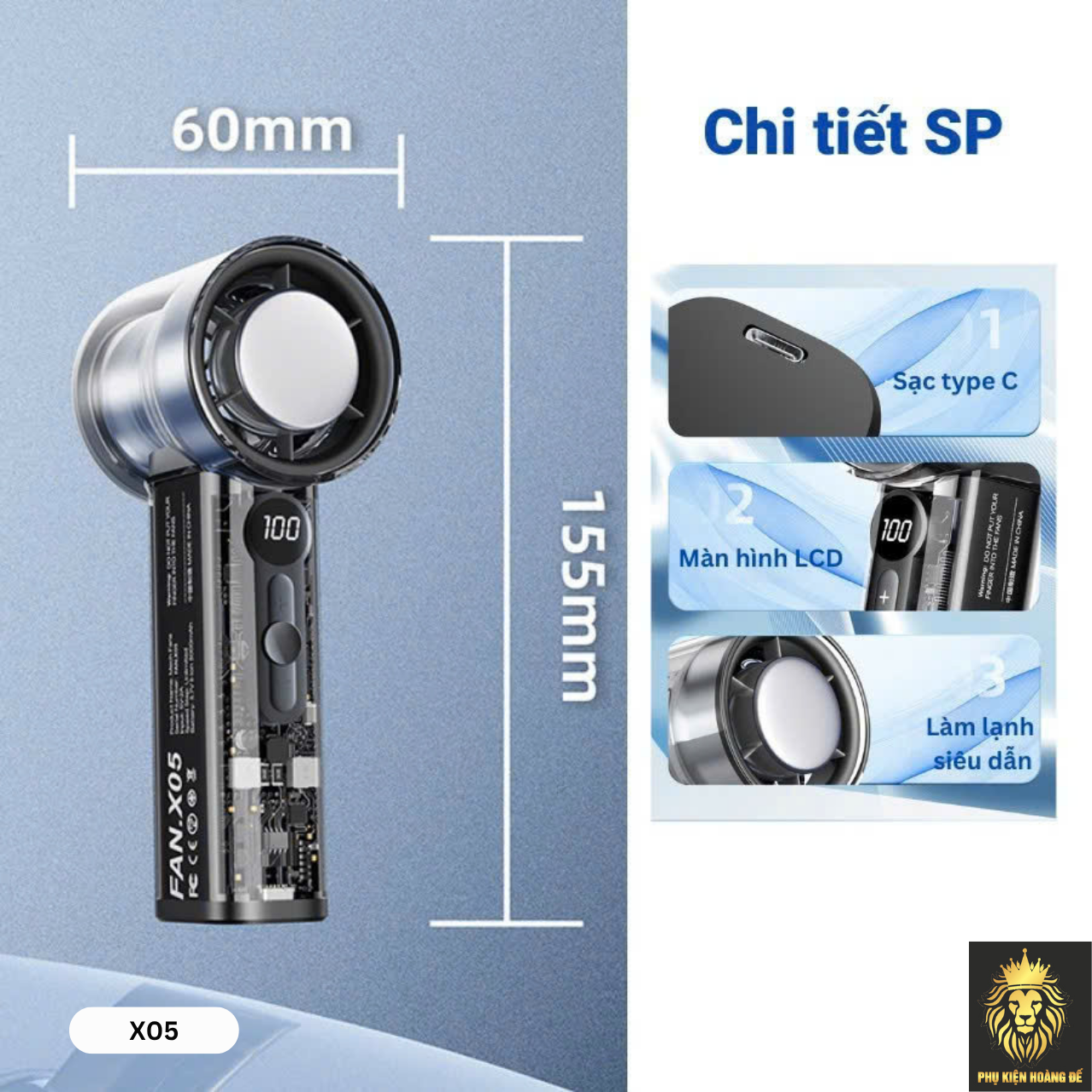 Quạt Sò Lạnh Cầm Tay X05 Quạt Sò Lạnh Cầm Tay X05